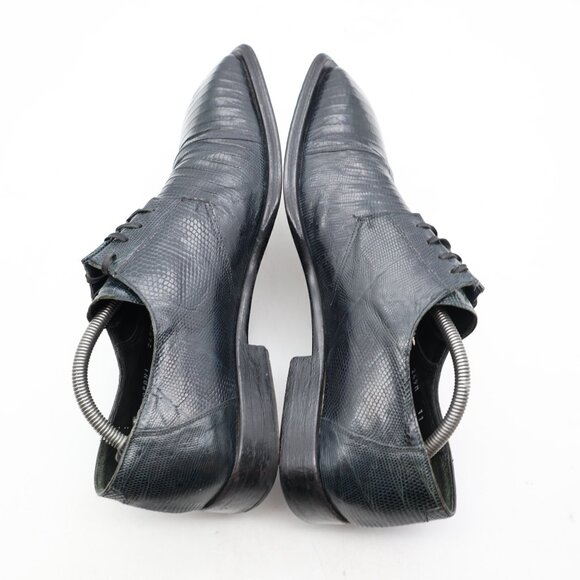 Mezlan Platinum Dark Navy Men\'s Size 11 M Genuine Lizard Square Toe Derby main image 7